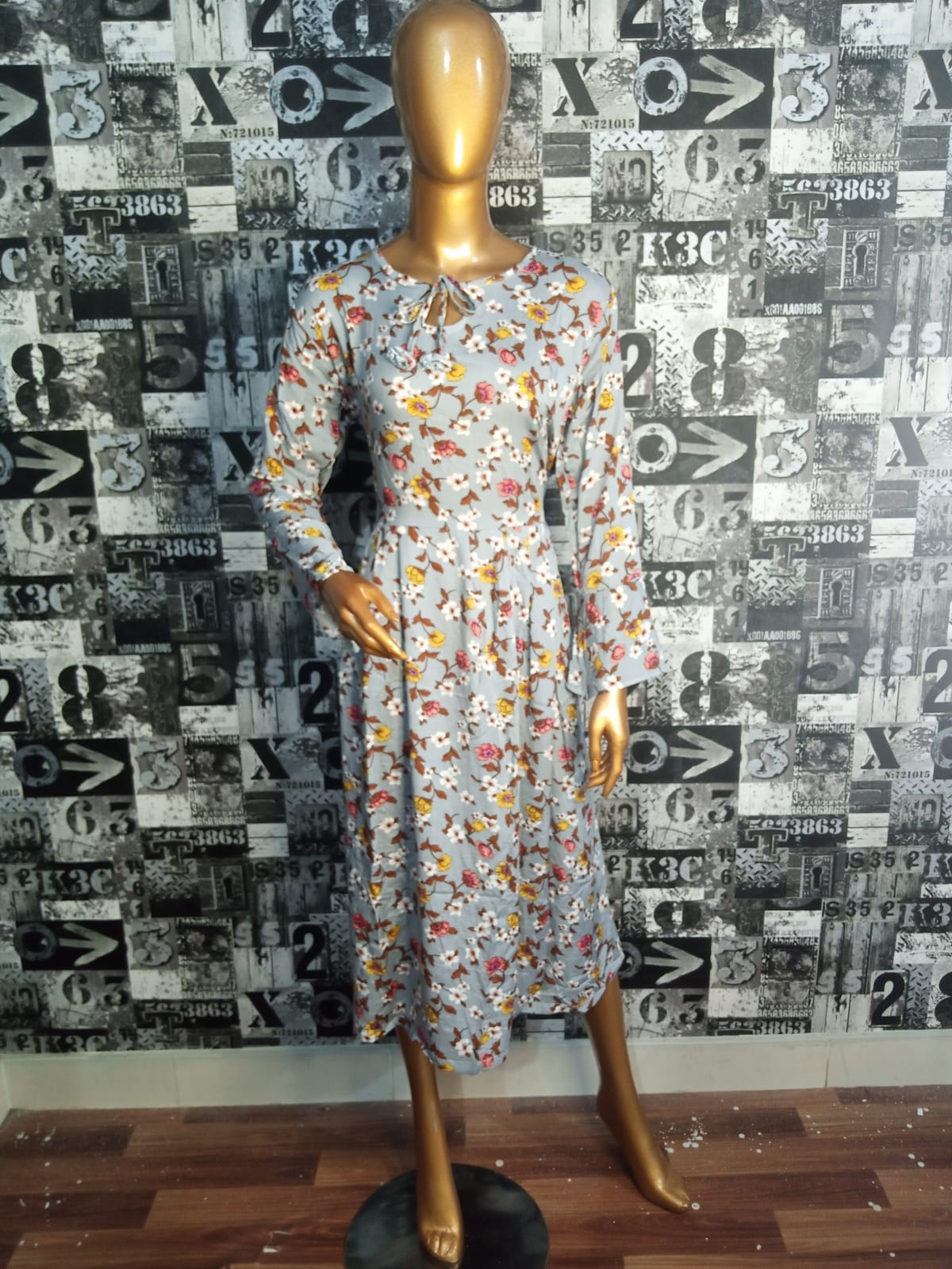 Grey Floral frocks