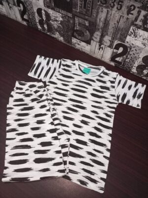 black white Kids Night Dress