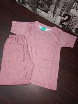 Pink Texture Kids Night Dress