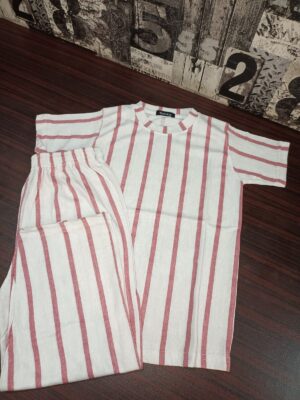 Pinkish Strip kids night suit